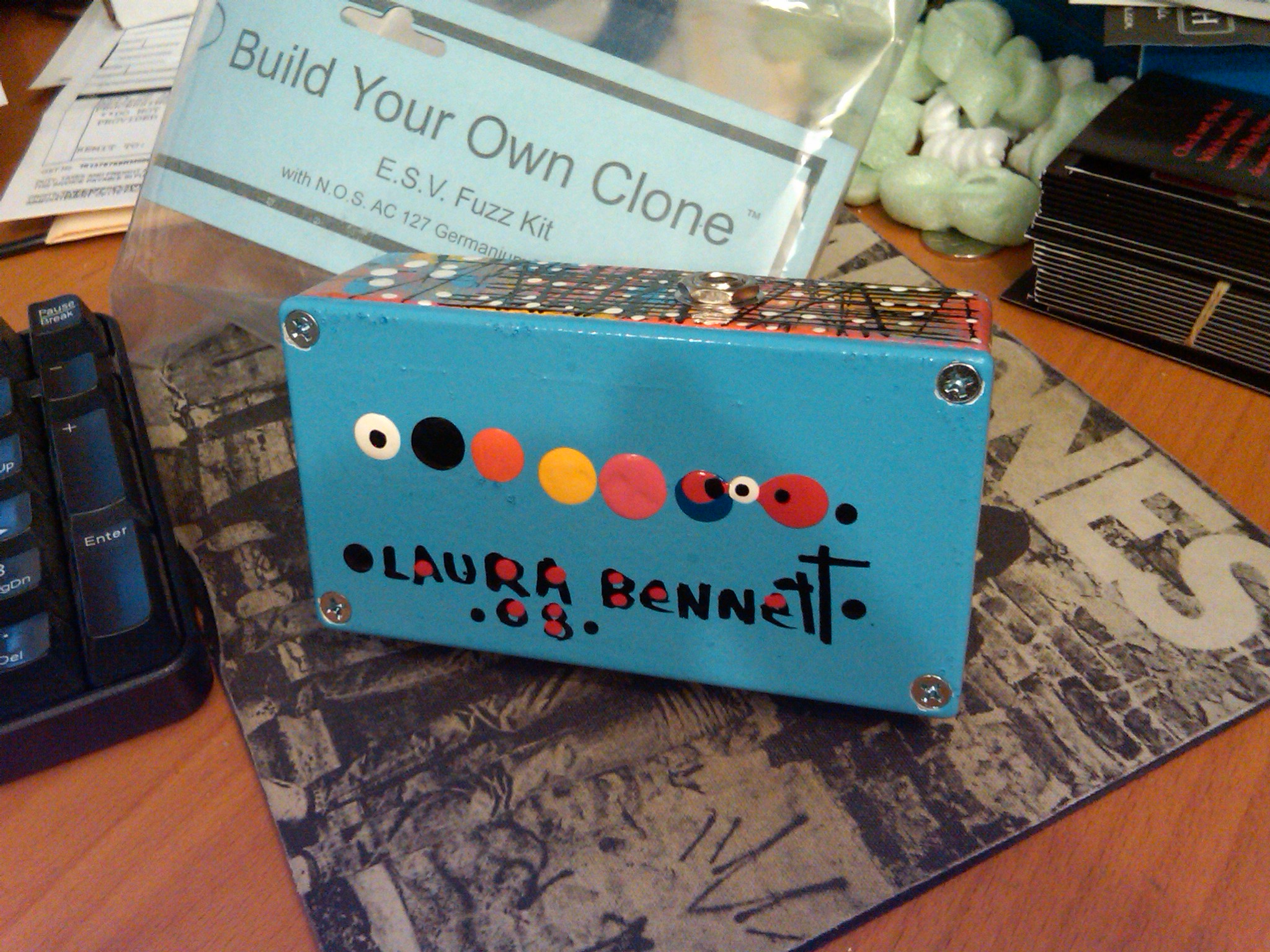 Laura Bennett painted B.Y.O.C. E.S.V. Fuzz Pre-built Pedal 