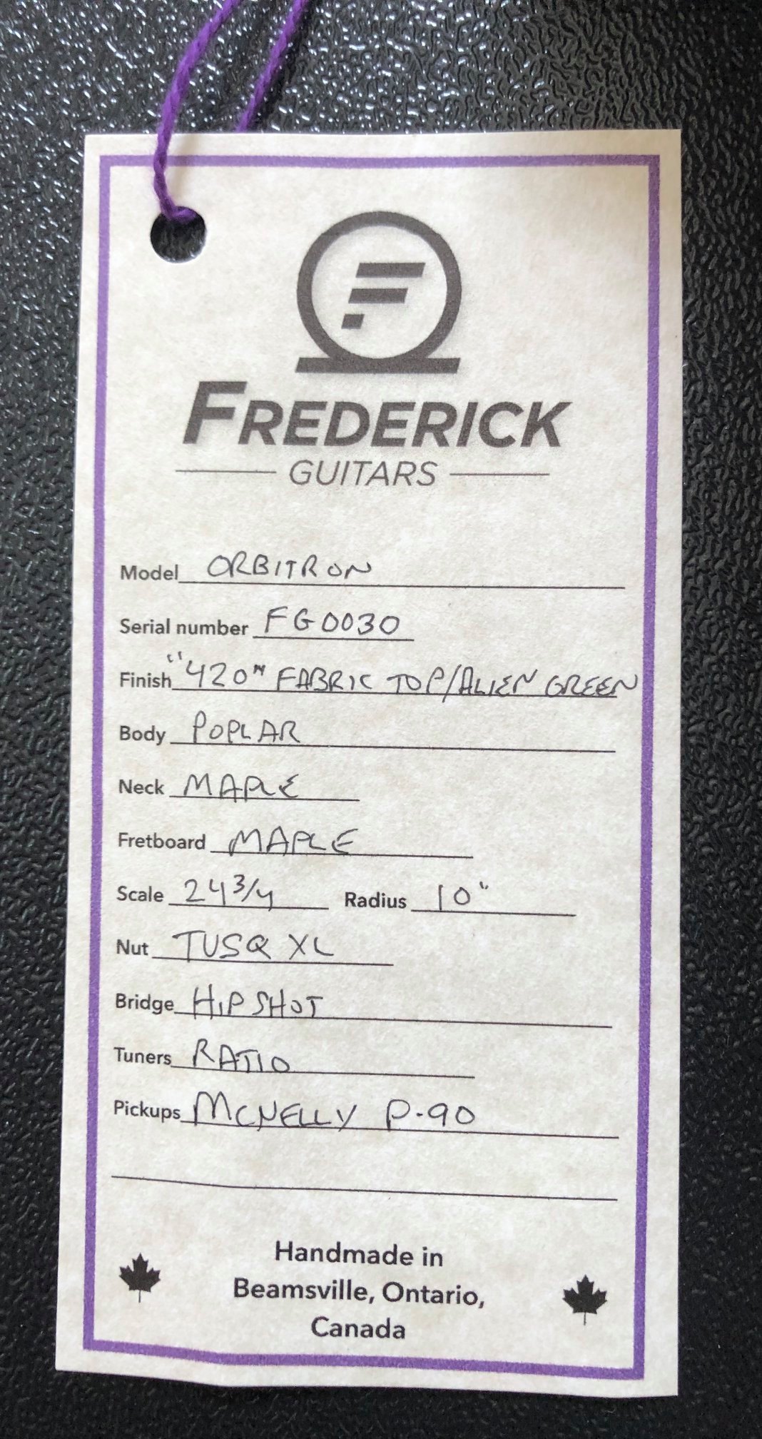 Frederick Guitars Orbitron #FG 0030