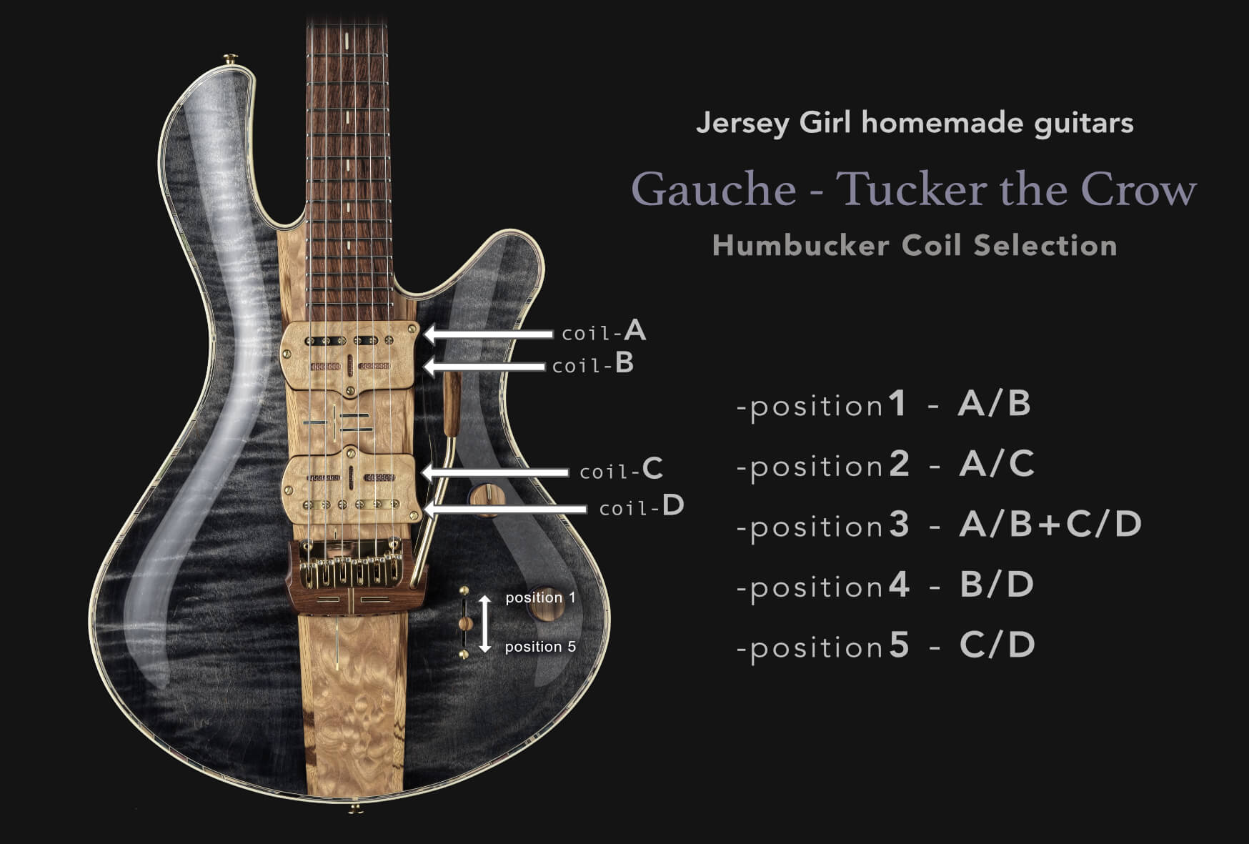 Jersey Girl Homemade Guitars GAUCHE-Tucker the Crow