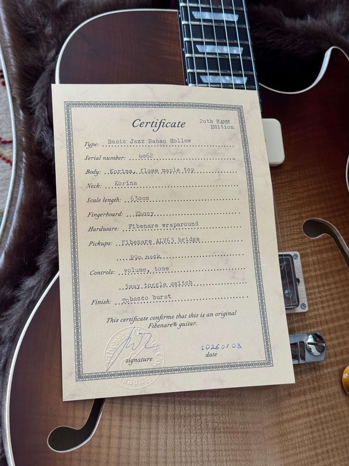 Fibenare Single-Cut Montreux Semi-Hollowbody Rahan