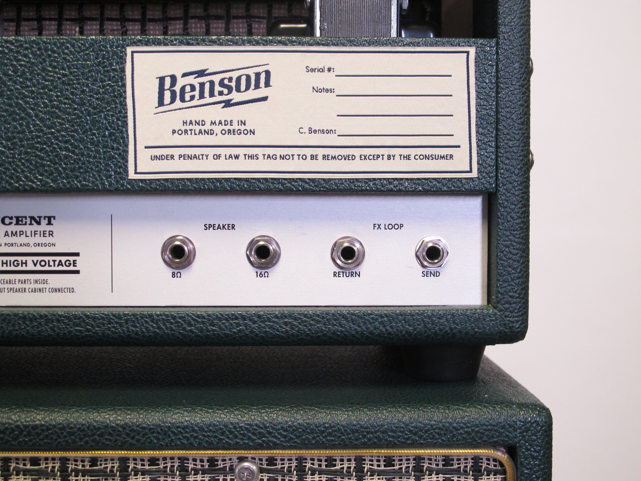 Benson Amps Vincent 30 watt Guitar Amplifier Head