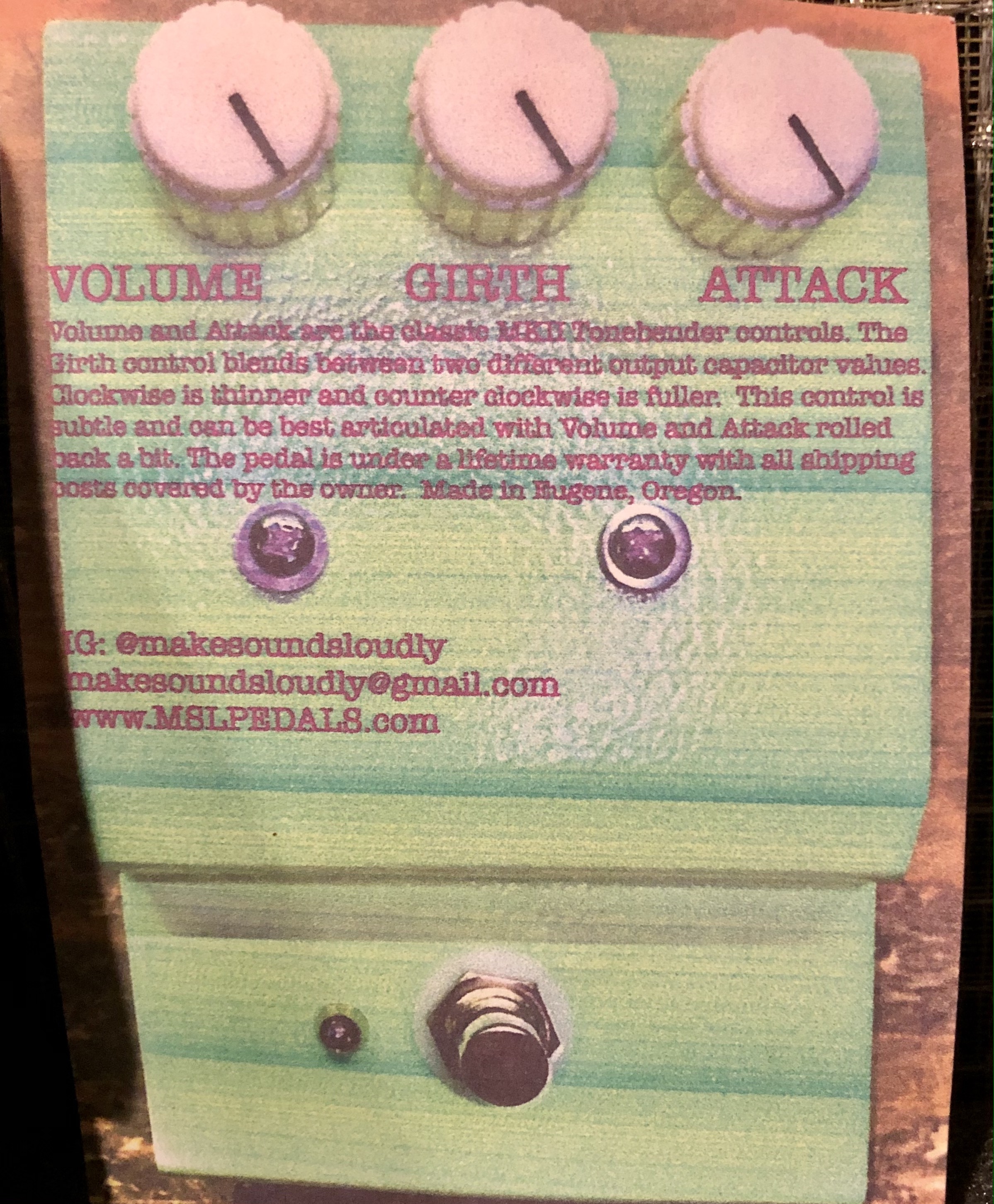Makes Sounds Loudly Custom MKII Tonebender