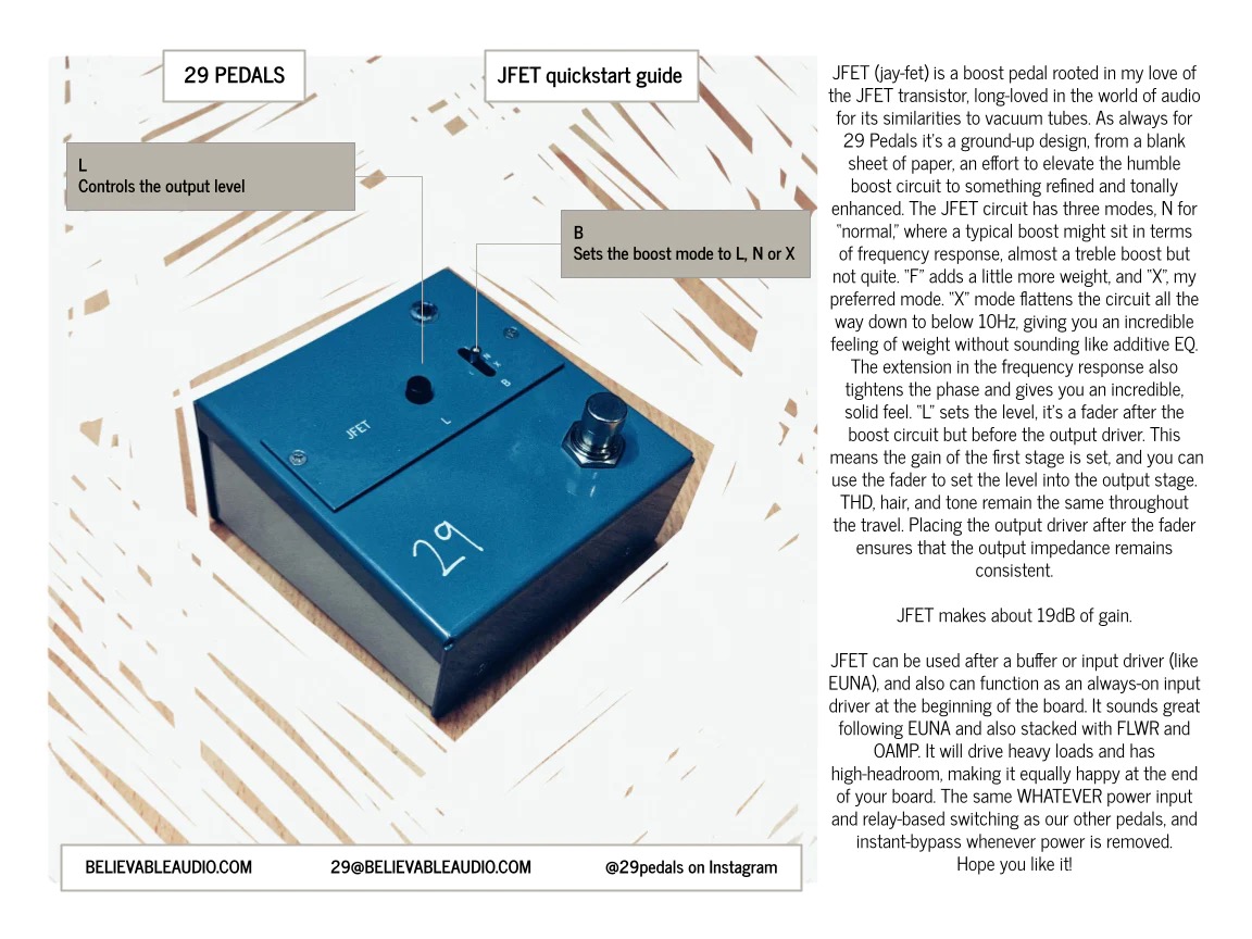 29 Pedals JFET Boost