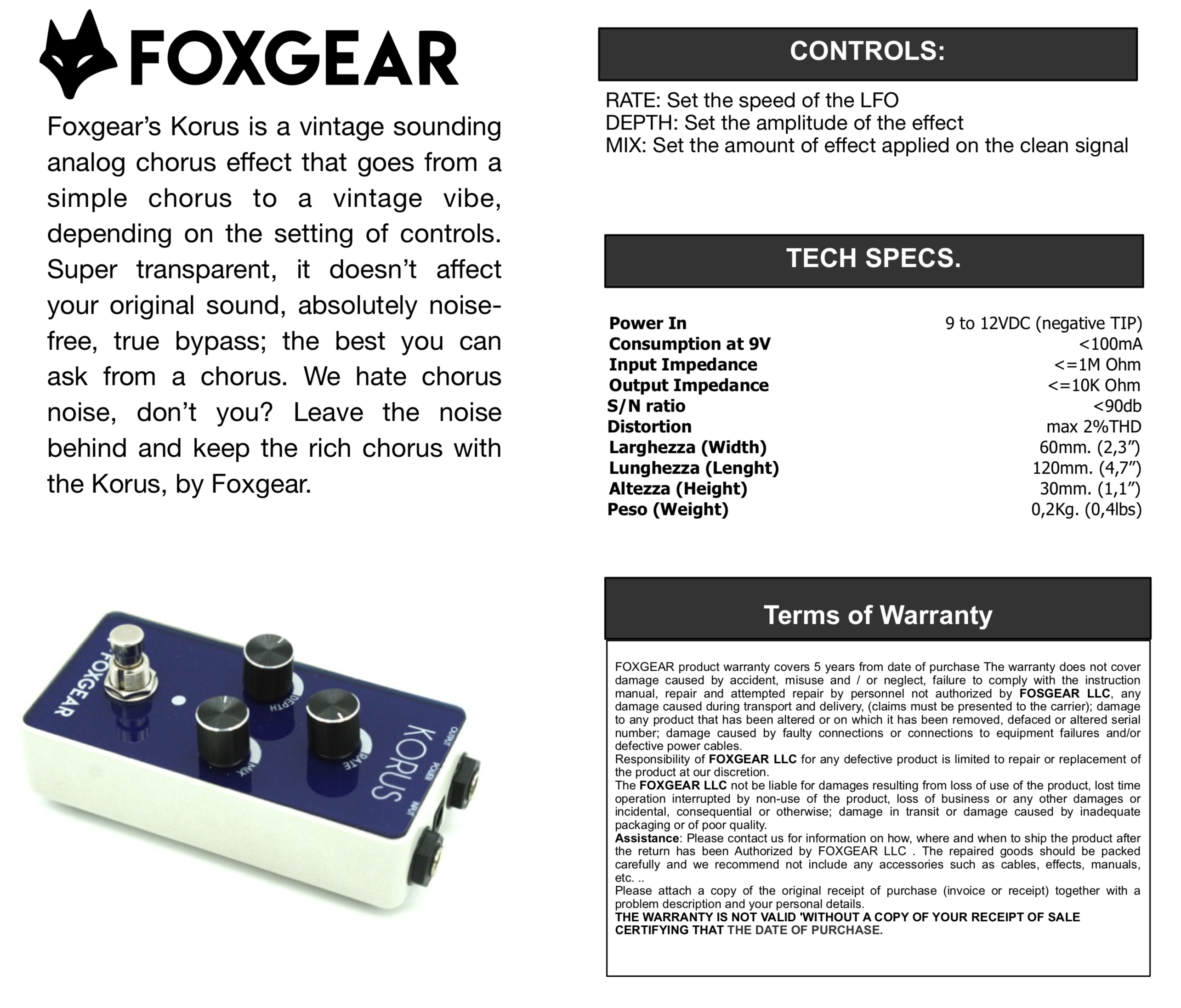 Foxgear Pedals Korus