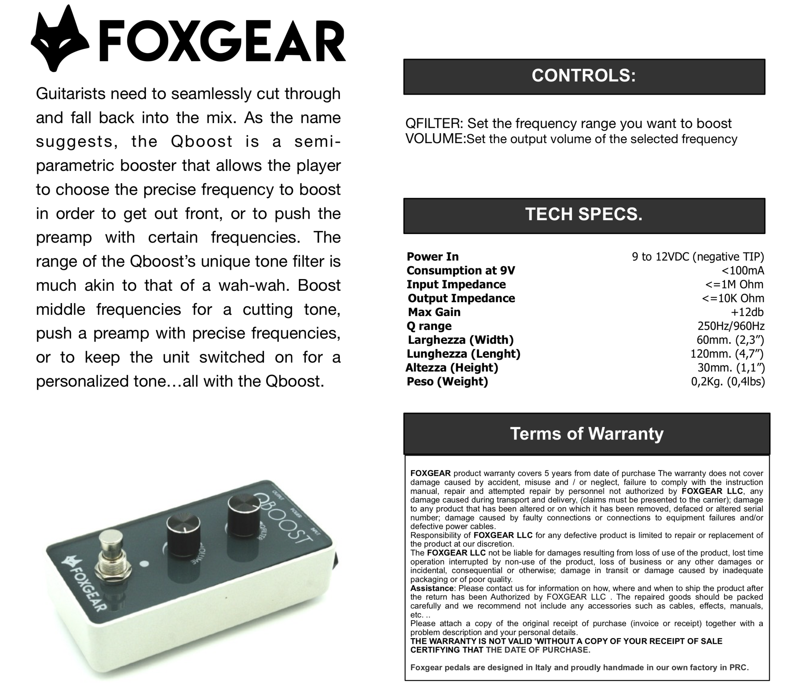 Foxgear Pedals QBoost