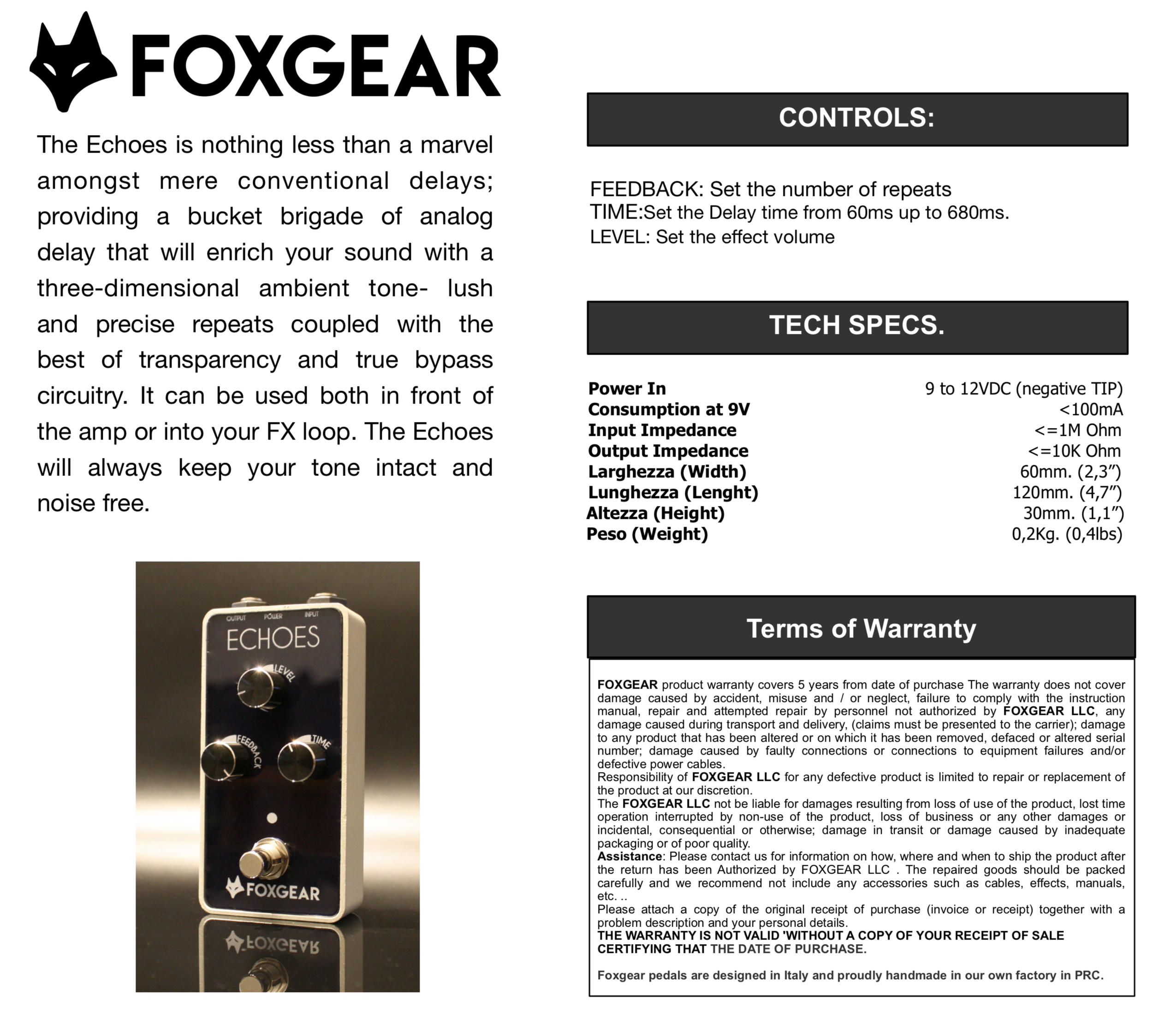 Foxgear Pedals Echoes