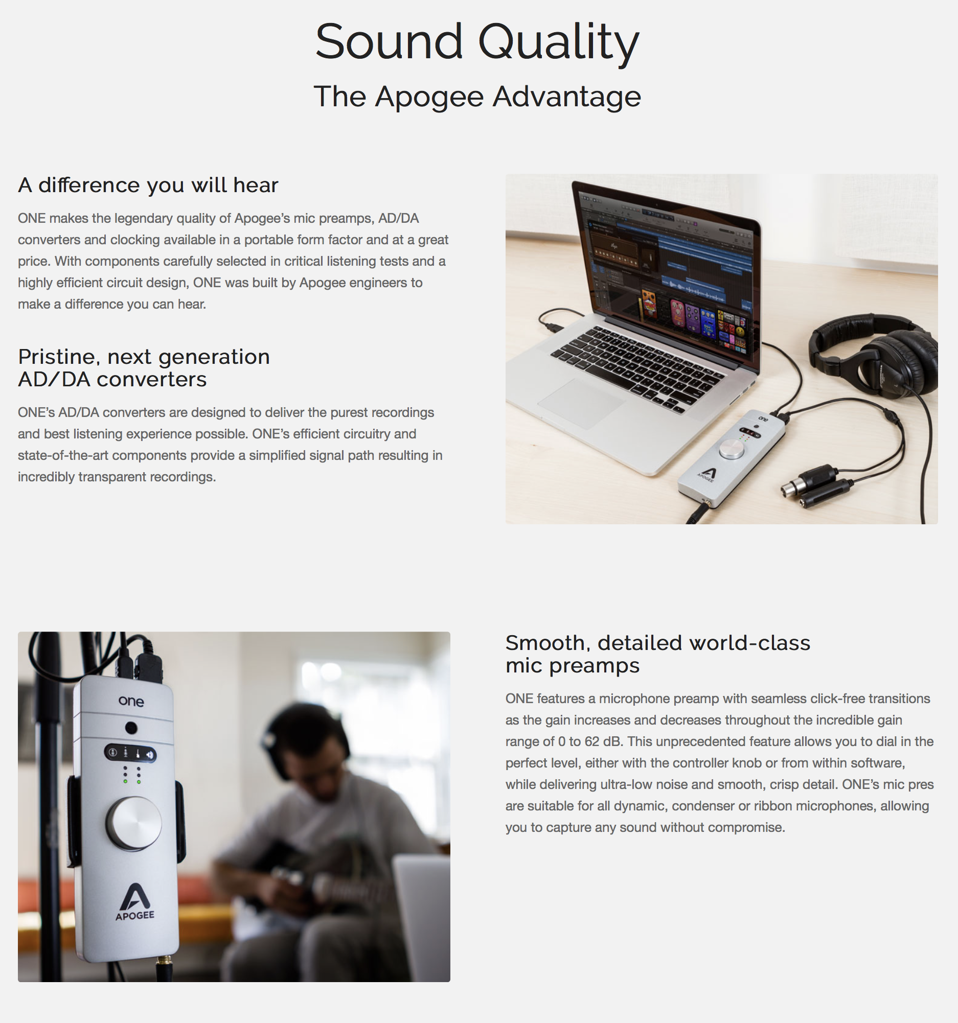 Apogee One 2 IN x 2 OUT USB Audio Interface/Microphone for Mac and PC