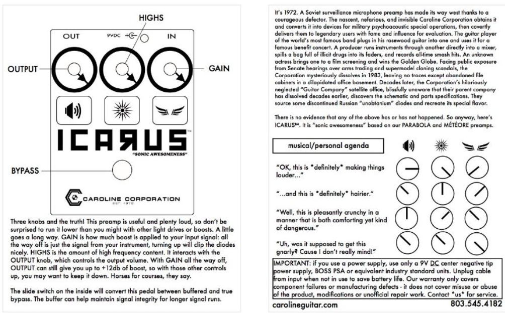 Caroline Guitar Company Icarus V2.1 Preamp/Drive